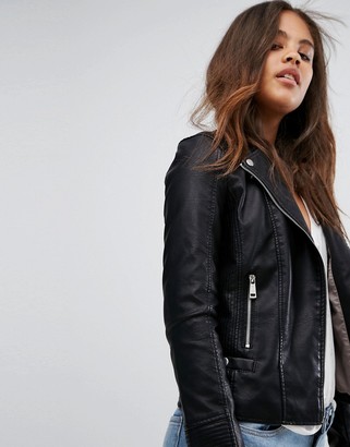 Vero Moda Tall Faux Leather Biker Jacket - ShopStyle