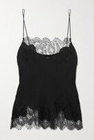 Lace-trimmed Silk Camisole - Black 