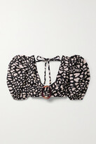 Thumbnail for your product : PatBO Cropped Polka-dot Woven Top