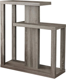 Latitude Run Bedroom Console Accent Table - Narrow With Taupe Laminate Three Tiered Open Concept For Home Contemporary Entryway Brown Finish Display
