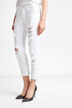 True Religion Distressed Cropped Jeans