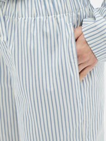 Thumbnail for your product : Tekla Striped Organic-cotton Poplin Pyjama Trousers - Blue Stripe