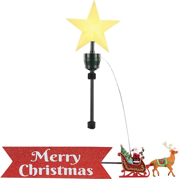 Mr. Christmas Revolving Star & Santa's Sleigh Animated Tree Topper ShopStyle
