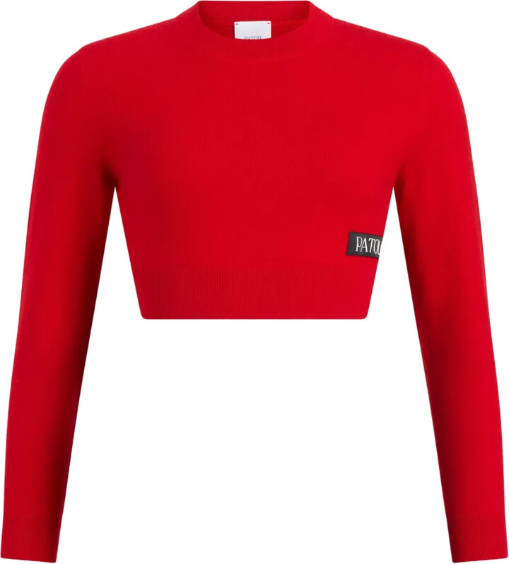 Patou Logo-Patch Merino-Cashmere Sweater