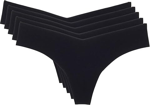 Commando Classic Thong 5-Pack Women's Underwear Black/Black/Black/Black/Black : XS, Nylon/Elastane