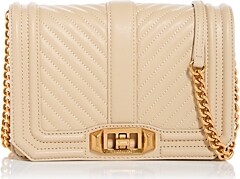 Rebecca Minkoff Small Chevron Quilted Love Leather Crossbody Bag Latte