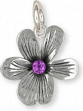 Etsy Violet Jewelry Charm Sterling Silver Handmade Flower Vt1-Sc