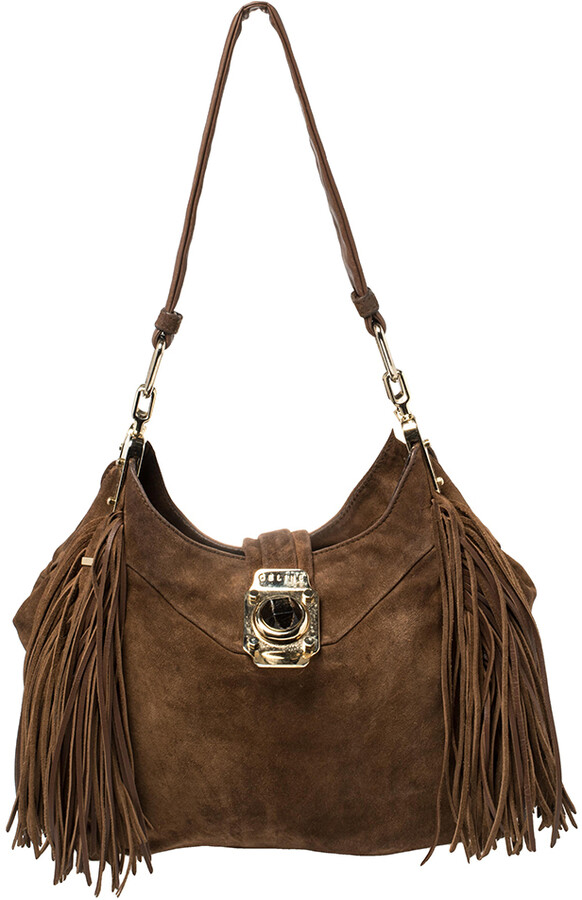 brown fringe bag