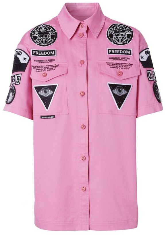 Burberry Cotton Badge Applique Shirt - ShopStyle Tops