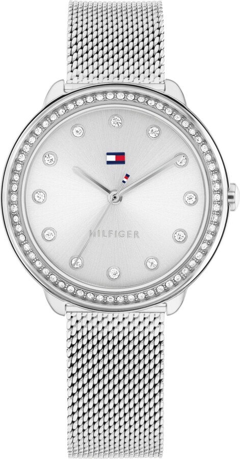 Tommy Hilfiger Women's Quartz Silver-Tone Stainless Steel Mesh Watch 32mm