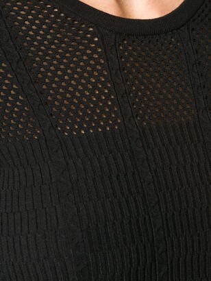 Kenzo Long-Sleeved Mesh Knit Top