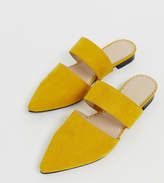 Thumbnail for your product : Accessorize leather mustard slip on flat mule