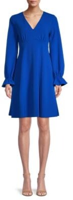 Calvin Klein Puff-Sleeve A-Line Dress - ShopStyle