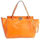 Thumbnail for your product : Valentino orange leather 'Rockstud' medium tote bag