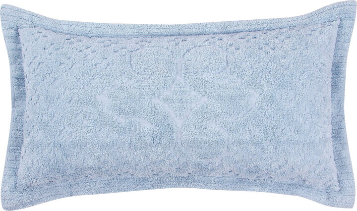 Better Trends 20"x 36" King Pillow Sham 100% Cotton Pillow Cover Medallion Design Machine Washable (Blue) Ashton Collection
