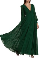 Pleated V-Neck Gown 