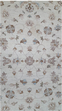 Isabelline Davey Hand Knotted 4x6 Ivory Rug