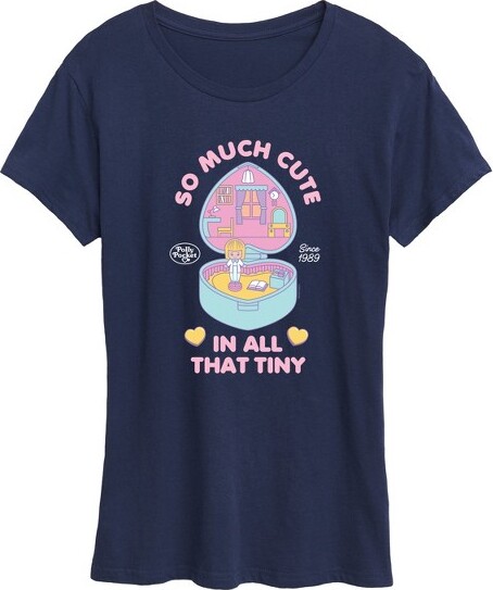 Polly Pocket Women'sPollyPocketSoMuchCuteInAllThatTinyShortSleeveGraphicT-Shirt-Navy-X-Large