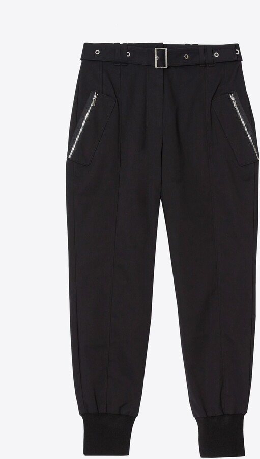 Belted Waist Utility Jogger in BLACK