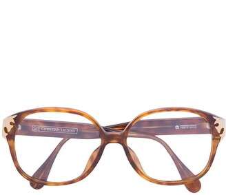 Christian Lacroix Pre-Owned 1990s Tortoiseshell Round-Frame Glasses
