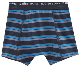 Bjorn Borg Black and Blue Three Pack Stripe Boxer Shorts