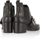 Thumbnail for your product : McQ Embellished textured-leather Chelsea boots