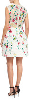 Thumbnail for your product : Monique Lhuillier Strapless Floral-Lace Cocktail Dress, White/Multi