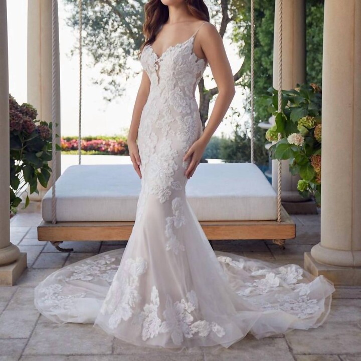 Kimberly Wedding Gown In Ivory/champagne