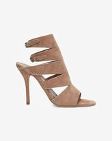 Thumbnail for your product : Jean-Michel Cazabat Silver Piping Cutout Suede Sandal