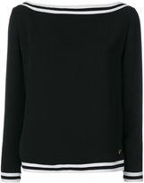 Versace Collection - striped detail longsleeved blouse - women - Polyester - 44