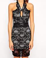 Thumbnail for your product : Lipsy Halterneck Body-Conscious Dress in All Over Lace