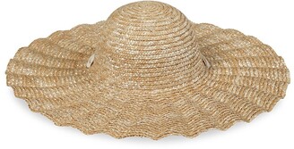 LACK OF COLOR Scalloped Dolce Straw Wide-Brim Hat