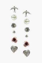Thumbnail for your product : boohoo Charlotte Heart And Bird Earring Set