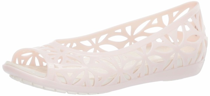 crocs peep toe flats