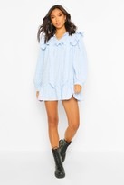 Thumbnail for your product : boohoo Ruffle Detail Pussybow Smock Dress
