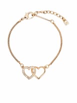 Thumbnail for your product : DSQUARED2 Crystal-Embellished Linked Heart Bracelet