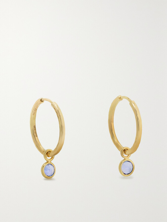Octavia Elizabeth Nesting Gem Gabby 18-karat Recycled Gold Tanzanite Single Hoop Earring - One size