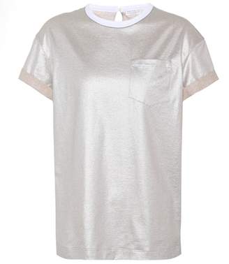 Brunello Cucinelli Metallic cotton T-shirt