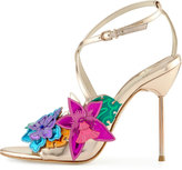 Thumbnail for your product : Sophia Webster Hula 3D Floral 105mm Sandal, Rose Gold