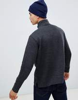 Thumbnail for your product : Polo Ralph Lauren half zip cotton knit jumper with multi player logo in charcoal marl