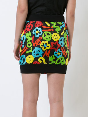 Moschino peace and love front zip skirt
