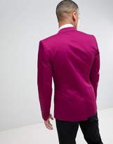Thumbnail for your product : ASOS Design Super Skinny Blazer In Raspberry Cotton Sateen