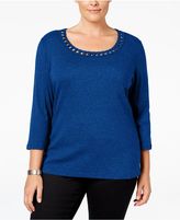 Thumbnail for your product : Karen Scott Plus Size Cutout-Neck Top, Only at Macy's