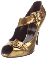 Thumbnail for your product : Giuseppe Zanotti Metallic Peep-Toe Pumps Gold Metallic Peep-Toe Pumps