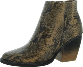 Very G 2 Tone Womens Faux Leather Snake Print Ankle Boots