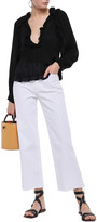Thumbnail for your product : IRO Ruffled Lace-trimmed Crepe De Chine Blouse