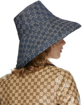 Thumbnail for your product : Gucci Blue Eco-Washed Denim Wide Brim Hat