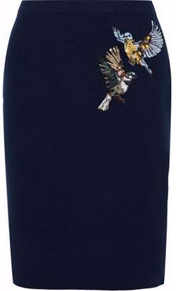 Markus Lupfer Embellished Merino Wool Pencil Skirt