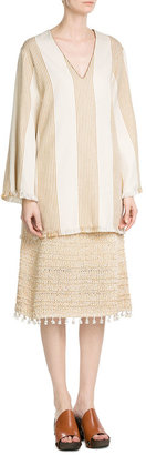 Derek Lam Embroidered Cotton Blend Tunic Dress