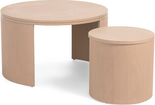 TJMAXX 2Pc Cyrus Rounded Storage Coffee Table And Nesting Storage Stool Set